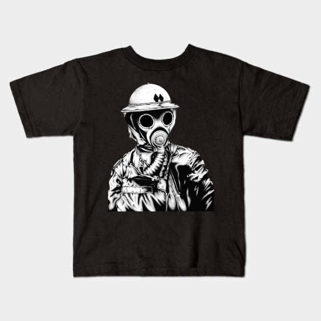 Gasmask Kids T-Shirt by JupiterVII1